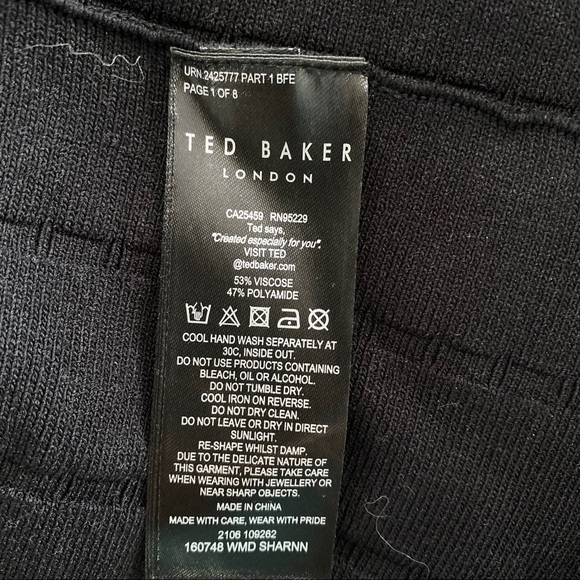 Ted Baker Fit And Flare Knit Black Dress US3 - Picture 6 of 6